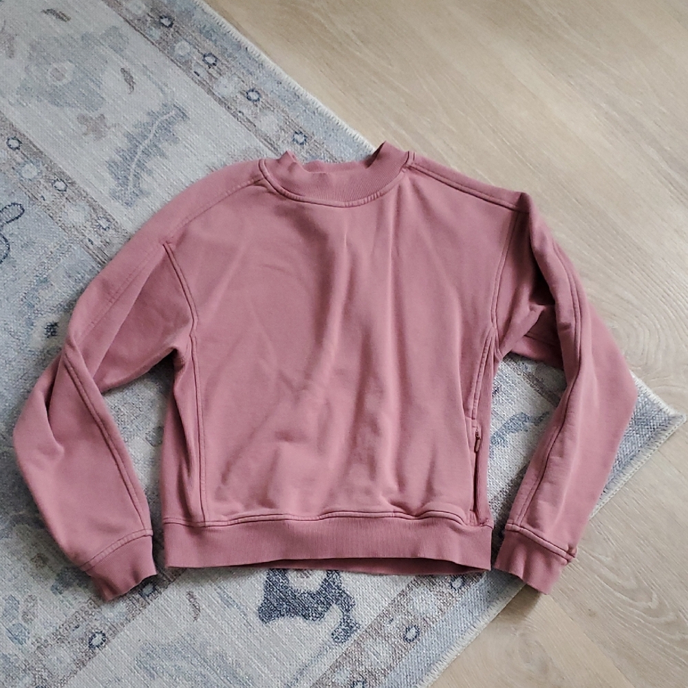 Lululemon "Chill On Pullover" Sweatshirt Mauve Pink Quicksand Sz2